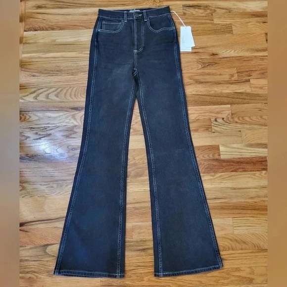 Boyish The Ricky High Rise Flare in Wonder Wall Peace Sign Jeans(26)NWT - Picture 2 of 14